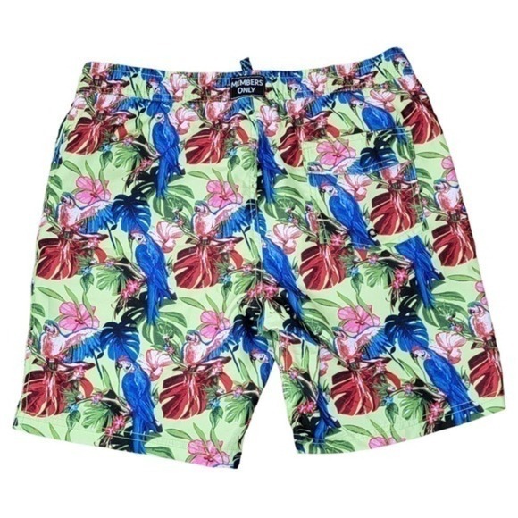Members Only Tropical Parrot Swim Trunks size Medium Beach Pool Vacation Resort - Picture 2 of 6